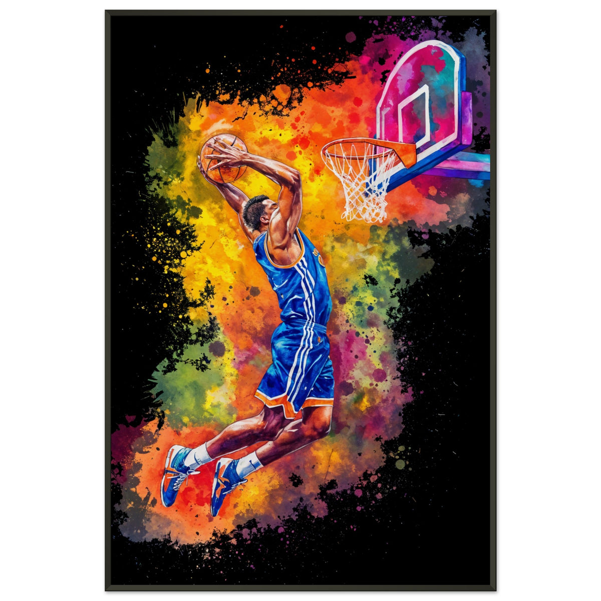 Court Splash - The Colors of Basketball - - Framed Posters