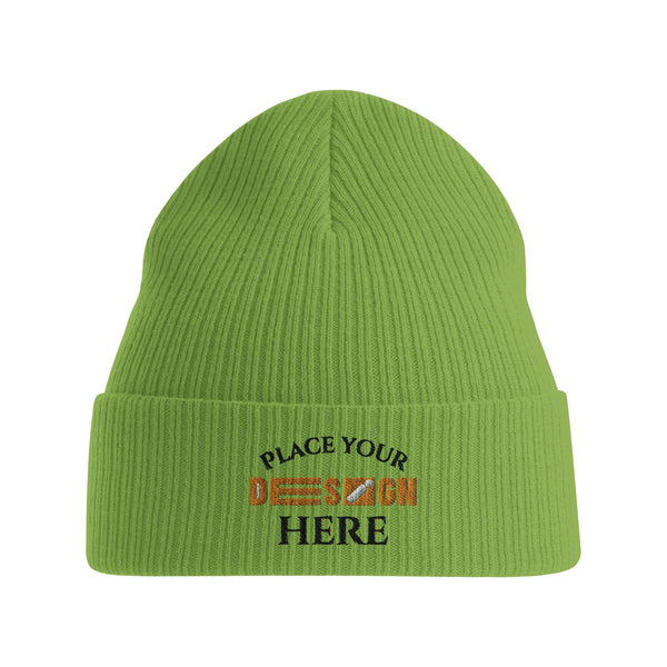 Fashion Meets Sustainability - Organic Customizable Cuffed Beanie - leaf green - Beanies