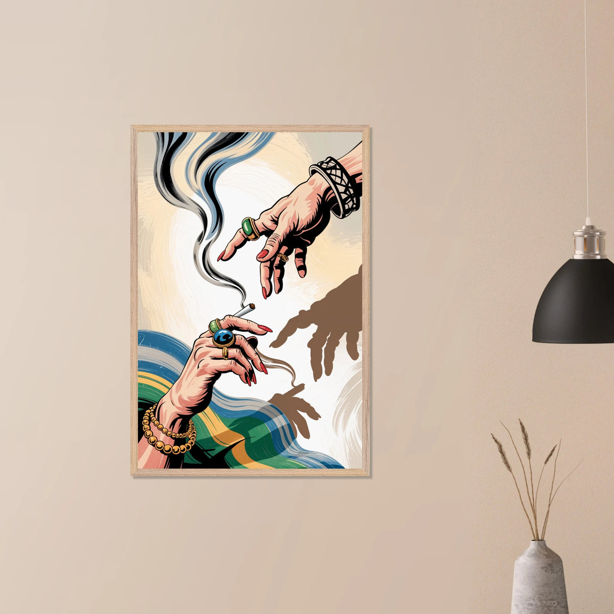 Smoke & Shadows – Framed Poster Gift - Wood frame - Wooden Framed Posters