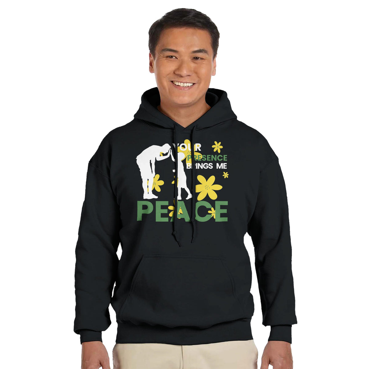 Flowers of Peace - Celebrating Fatherhood - Black - Hoodies