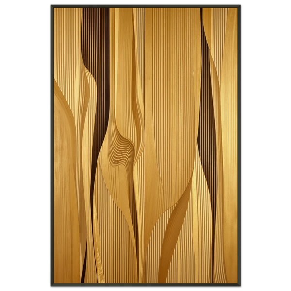 Golden Flow - Abstract Texture Framed Poster - - Metal Framed Posters