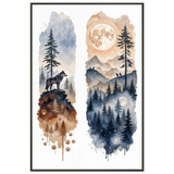 Wolf Moon Memories - Premium Framed Art Gift - - Metal Framed Posters