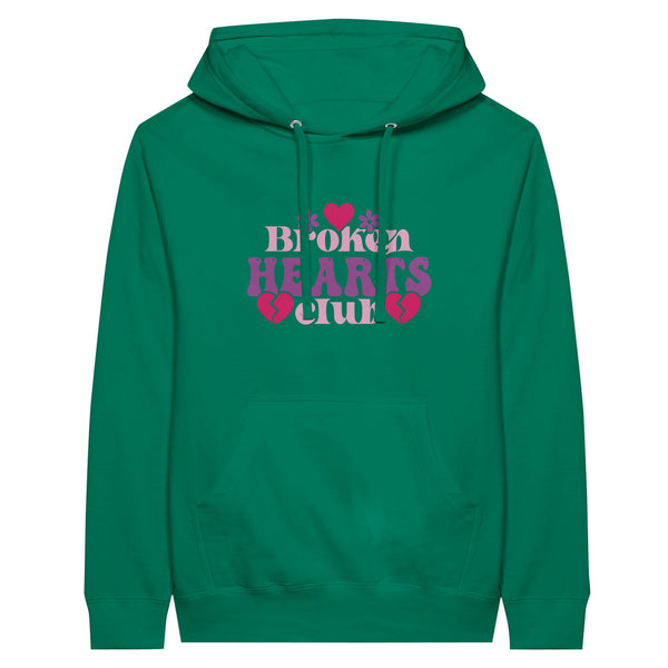 Broken Hearts Club Premium Unisex Pullover Hoodie - Kelly - Pullover Hoodies