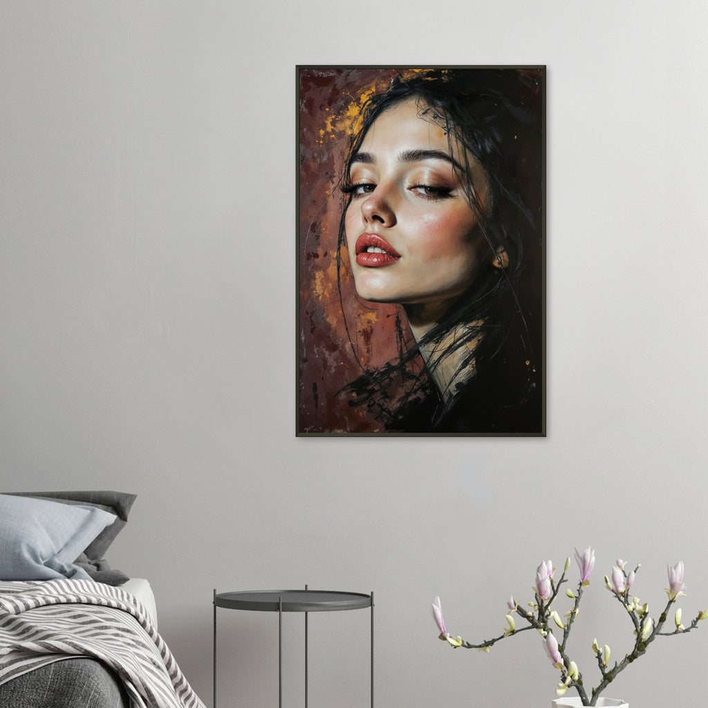 Striking Grace - A Portrait of Confidence and Beauty - 60x90 cm 24x36″ - Framed Posters