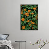 Orange Bloom Burst - Floral Cluster Framed Poster - 60x90 cm 24x36″ - Metal Framed Posters