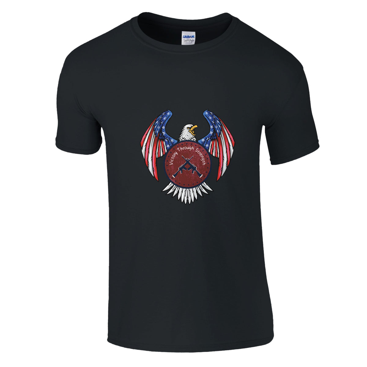 Patriotic Eagle - Strength and Victory - Black - T-Shirts