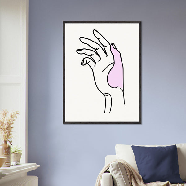 Gentle Expression - Hand Illustration in Premium Frame - 60x80 cm 24x32″ Black frame - Wooden Framed Posters