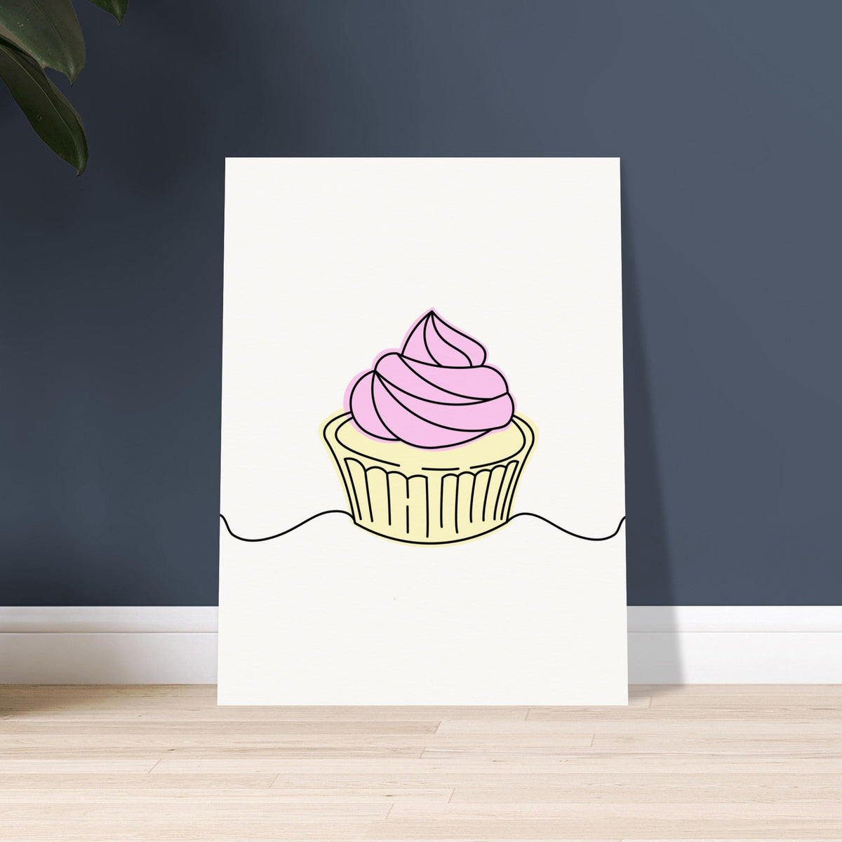 Sweet Elegance - Minimalist Cupcake Art - 60x80 cm 24x32″ - Posters