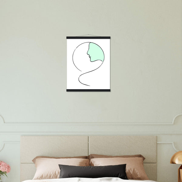 Serenity in Simplicity - Minimalist Face Art Poster - 40x50 cm 16x20″ Black wall hanger - Posters With Hanger