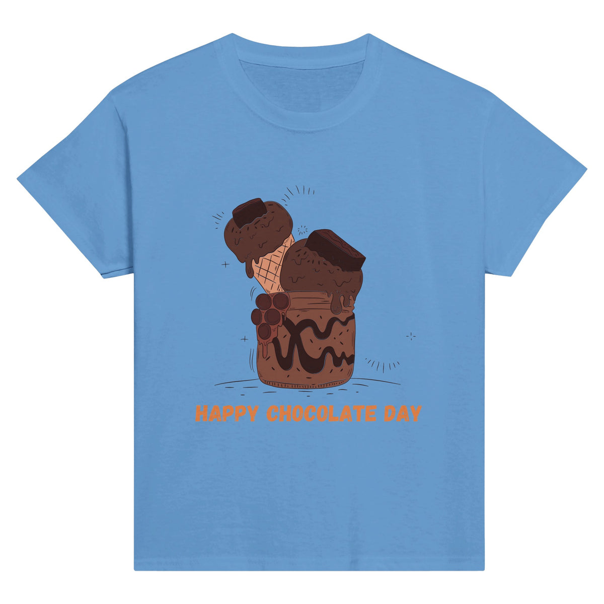 Sweet Delight - Happy Chocolate Day Tee Celebration! - Light Blue - Print Material