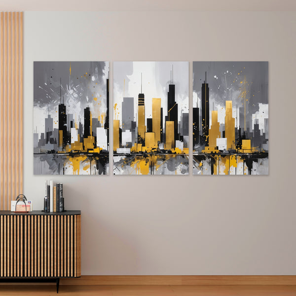 Shimmering Heights - Abstract Cityscape - - Posters