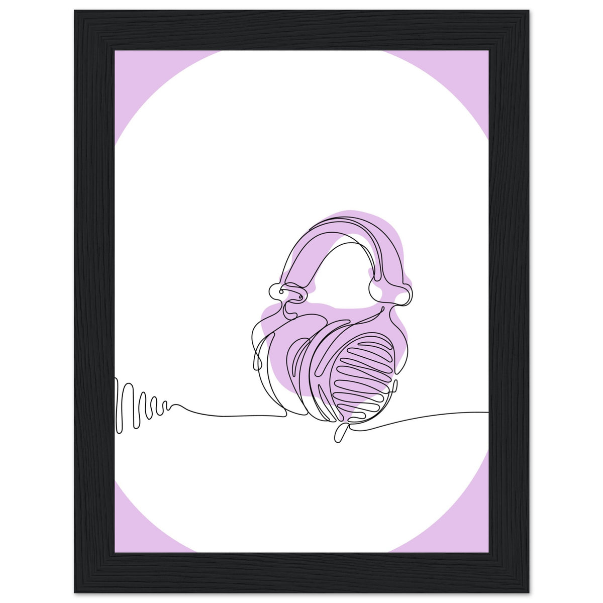 Melodic Moments - Stylish Headphones Print - 15x20 cm 6x8″ Black frame - Framed Prints