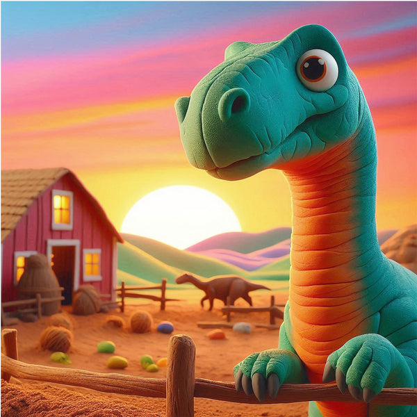 Sunset Serenade with Dinosaurs - - Framed Posters