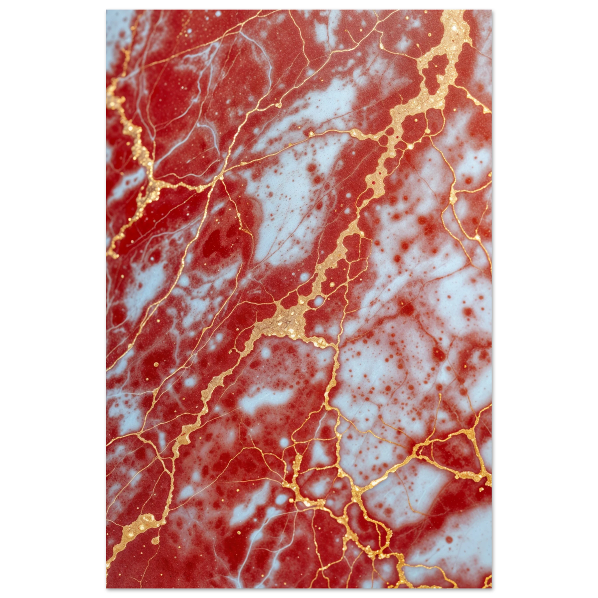 Gift Elegance – Red Marble Fine Art Poster - - Posters