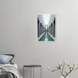Minimalist Corridor - Architectural Serenity Framed Poster - 40x60 cm 16x24″ White frame - Wooden Framed Posters
