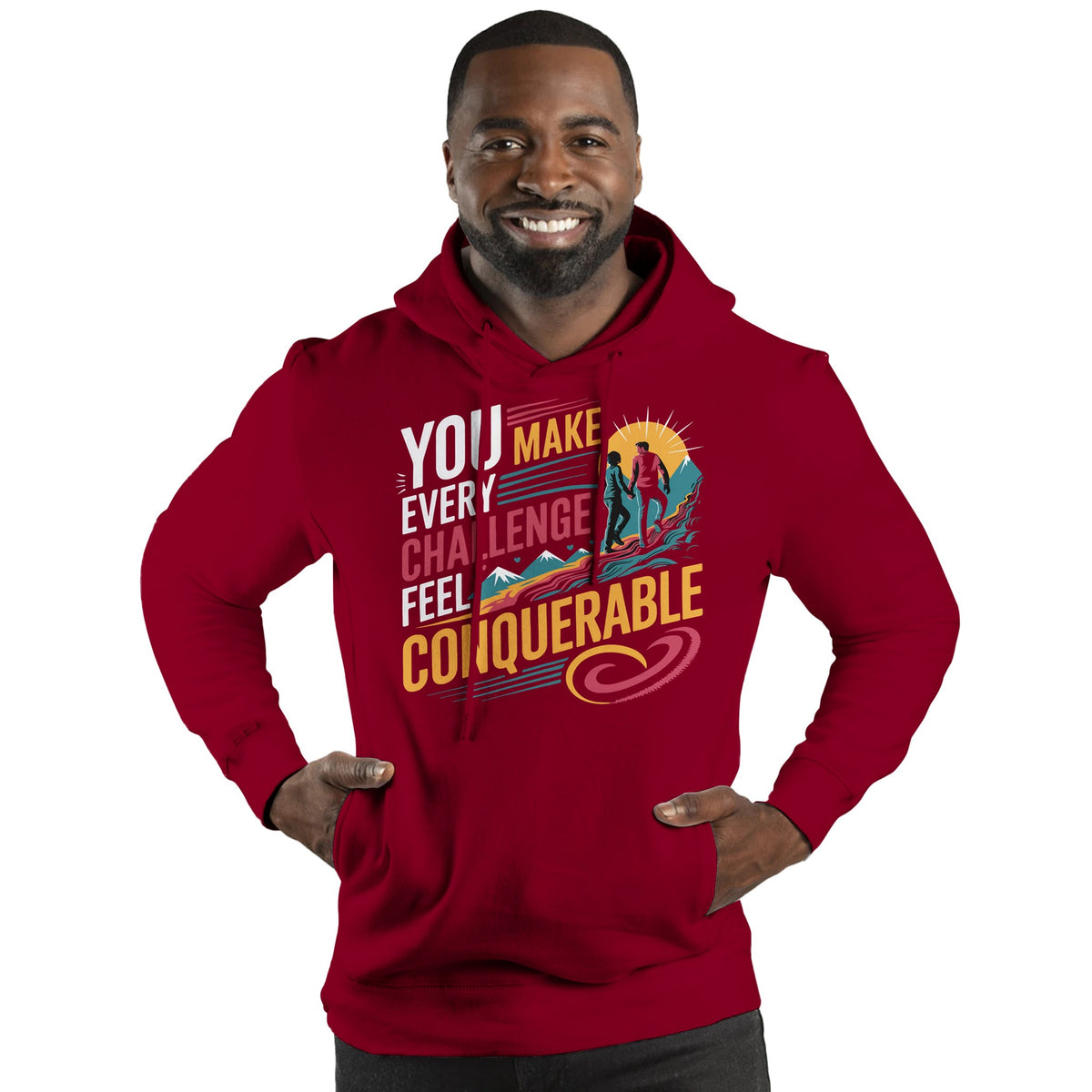 Facing Life’s Challenges Together – A Hoodie for Him - Burgundy - Hoodies