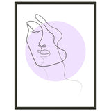 Simplicity and Grace - Pastel-Infused Line Art Portrait - 45x60 cm 18x24″ - Metal Framed Posters