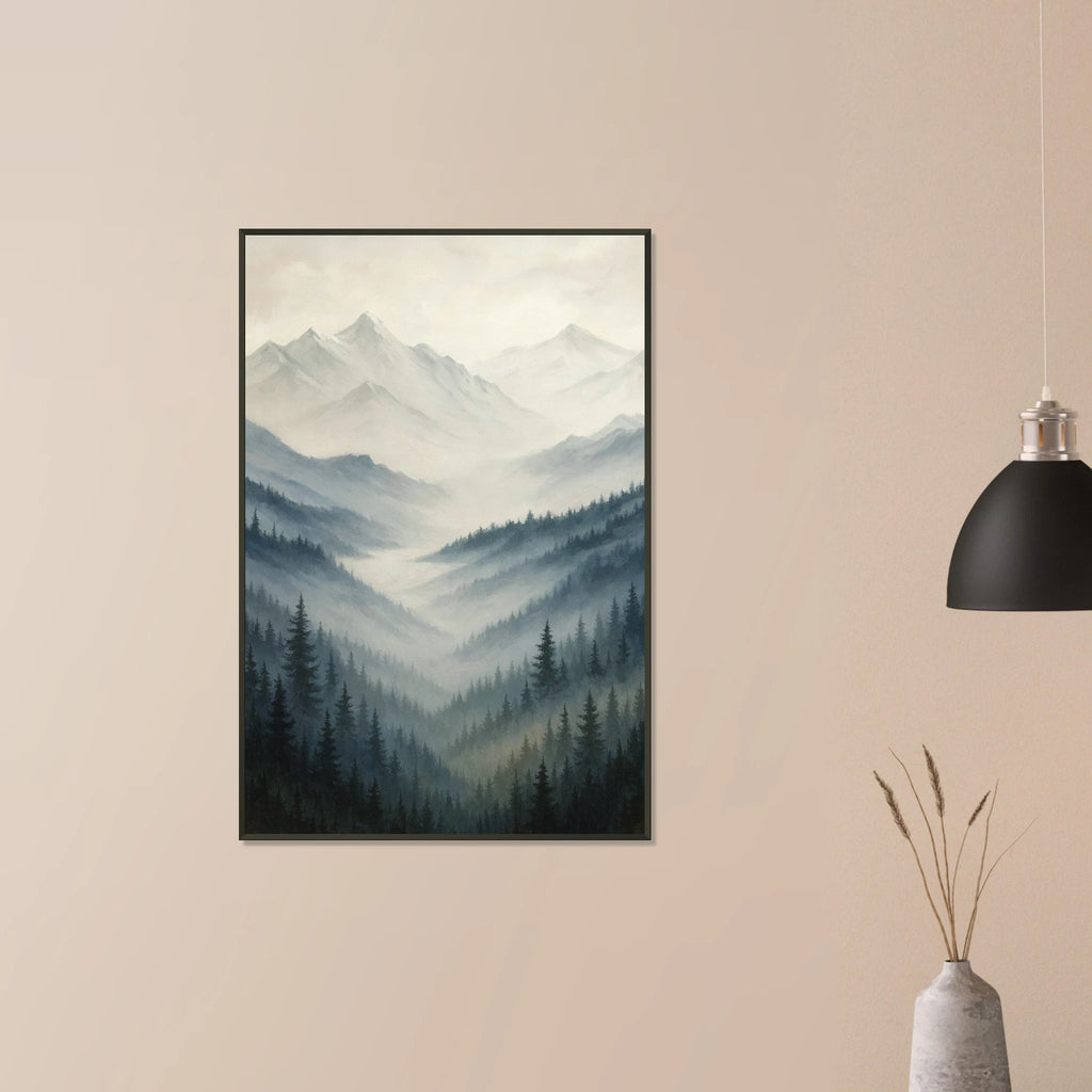 Misty Peaks – Tranquil Metal Framed Poster Gift - Default Title - Metal Framed Posters