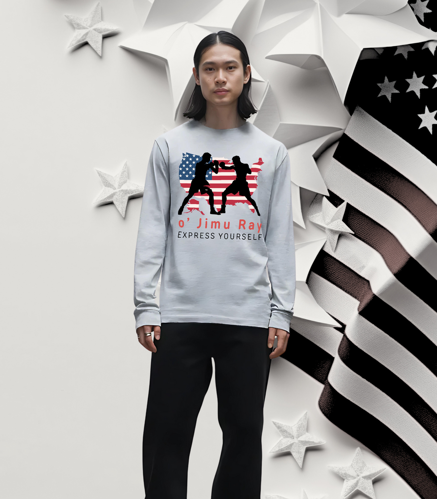 American Boxer Shirt - o' Jimu Ray 4th July Special - - Long Sleeve T-shirts