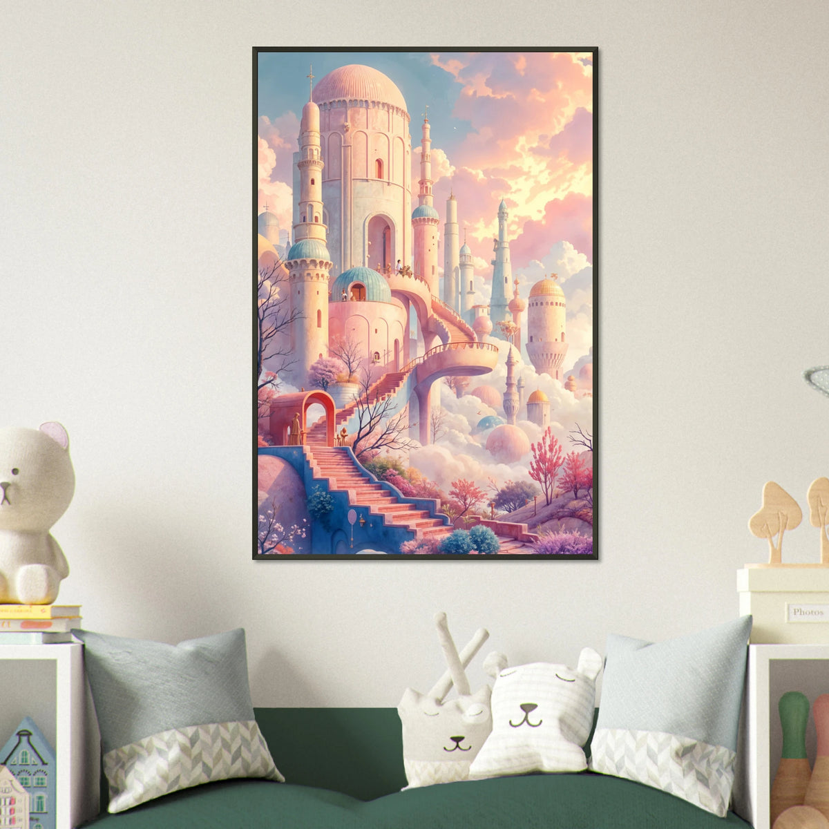 Dreamy Pastel Towers Poster – Gift of Imagination - Default Title - Metal Framed Posters