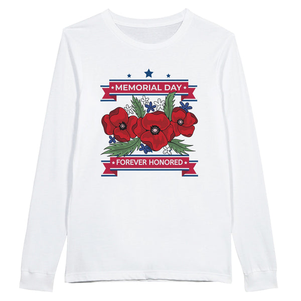 Forever Honored Tee – A Memorial Day Gift of Gratitude - White - Long Sleeves T-shirts