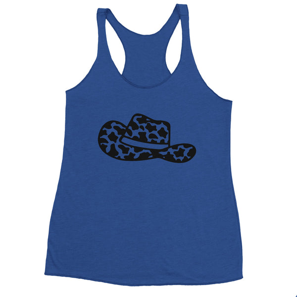 Top Off Your Style - A Classic Hat Design for Women - Vintage Royal - Tank Tops