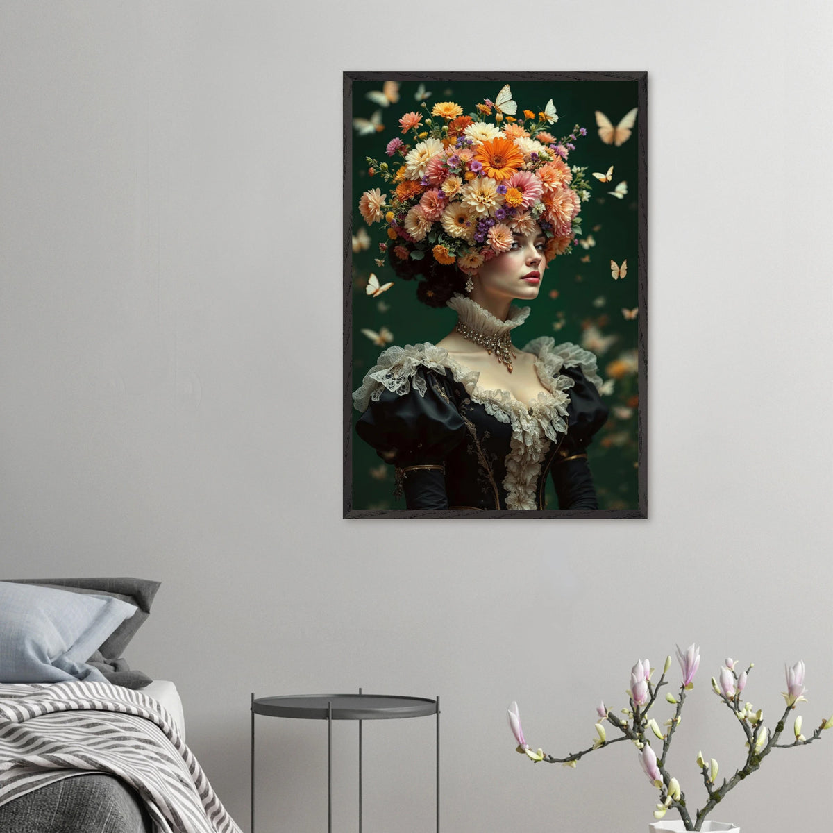 Gift Floral Elegance – Blooming Queen Framed Poster - Black frame - Wooden Framed Posters