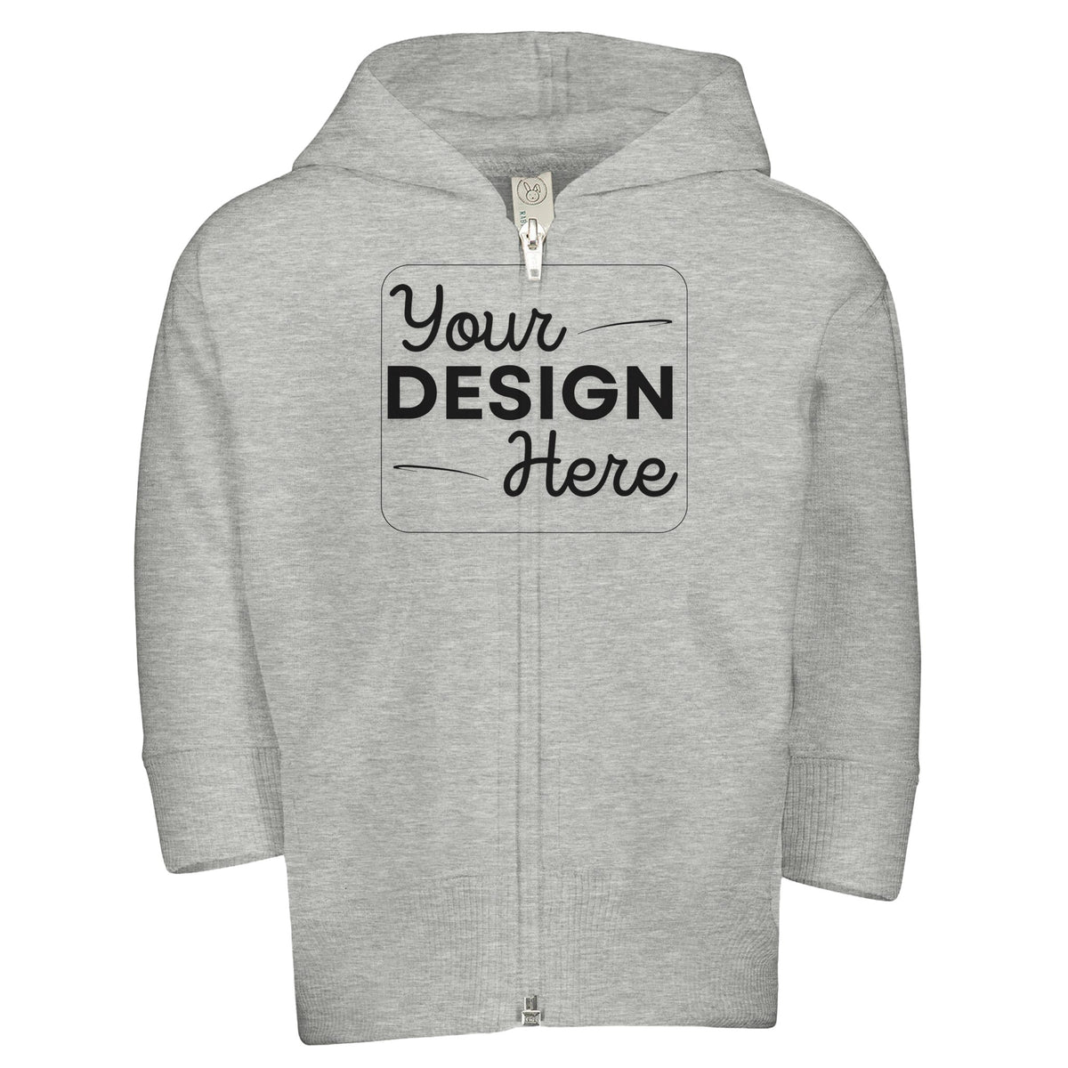 Toddler's Cozy Companion - Zip Fleece Customizable Hoodie - Heather - Kid's Zip Hoodies