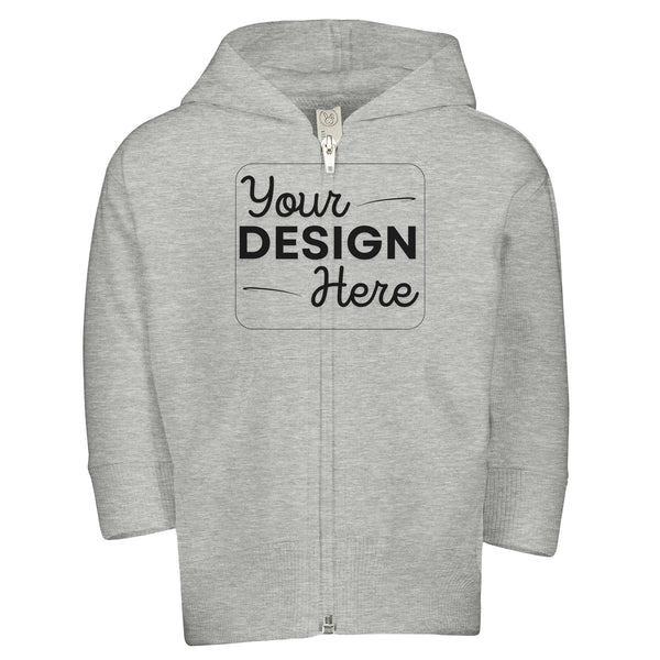 Toddler's Cozy Companion - Zip Fleece Customizable Hoodie - Heather - Kid's Zip Hoodies