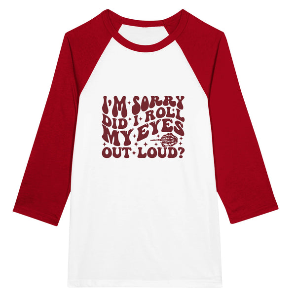 Playful Attitude - Unisex 3/4 Sleeve Raglan T-Shirt - White and Red -