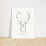 Nature's Grace - Deer Illustration - 45x60 cm 18x24″ White frame - Wooden Framed Posters