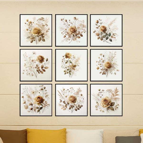 Nature’s Serenity - 9-Piece Art - 20x20 - Framed Posters