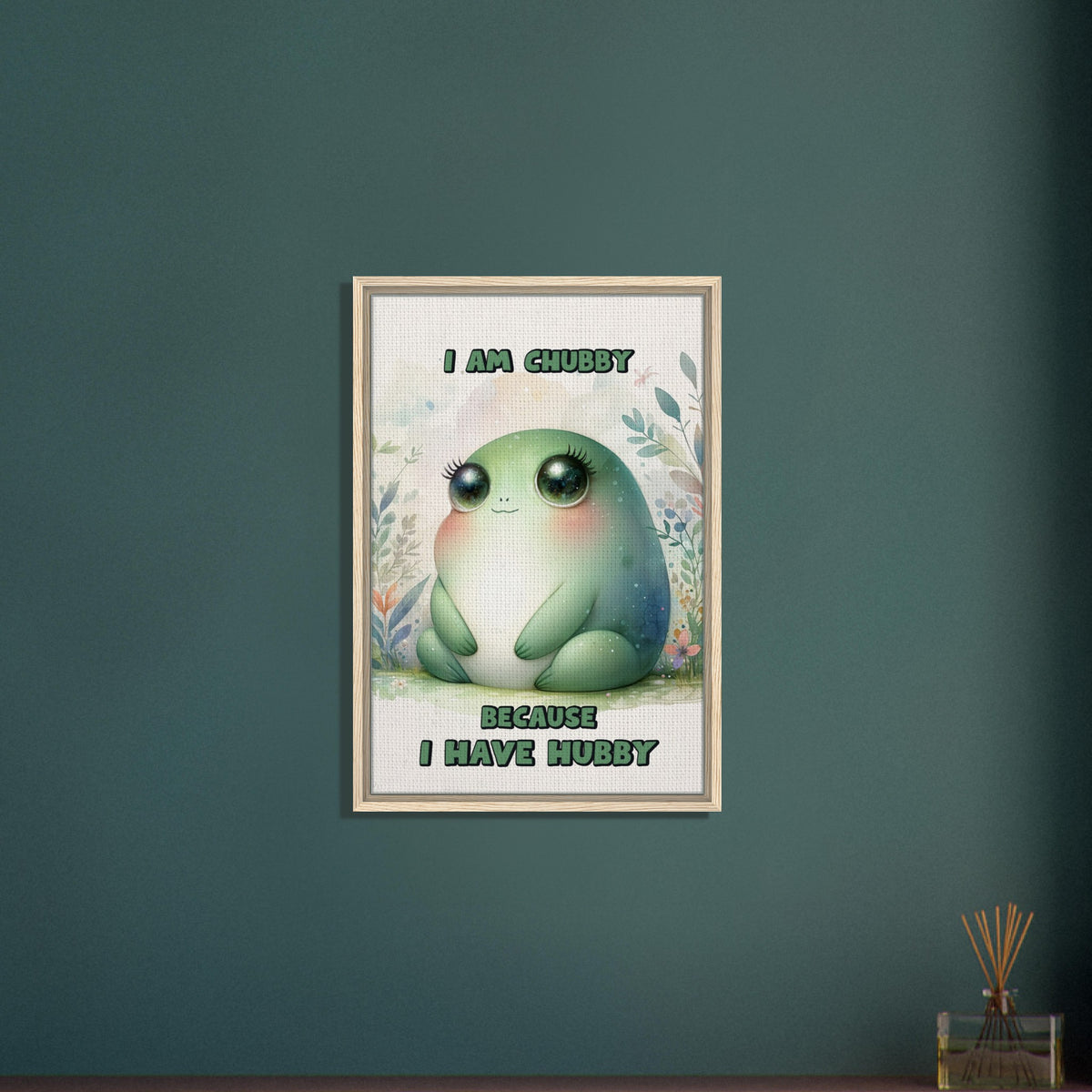 Chubby Love - Cute Frog with a Sweet Message - - Canvas