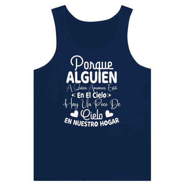 In Loving Memory - 'Poraue Alguien' Statement Piece - Navy - Print Material