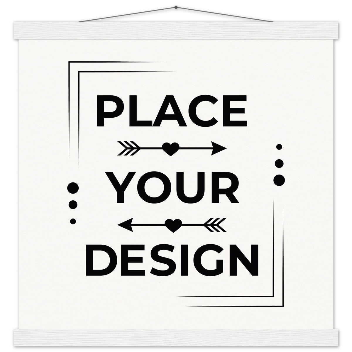 Elevate Your Space - Customizable Premium Matte Paper Poster with Hanger - 40x40 cm 16x16″ White wall hanger - Wooden Framed Posters