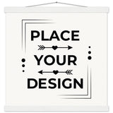 Elevate Your Space - Customizable Premium Matte Paper Poster with Hanger - 40x40 cm 16x16″ White wall hanger - Wooden Framed Posters