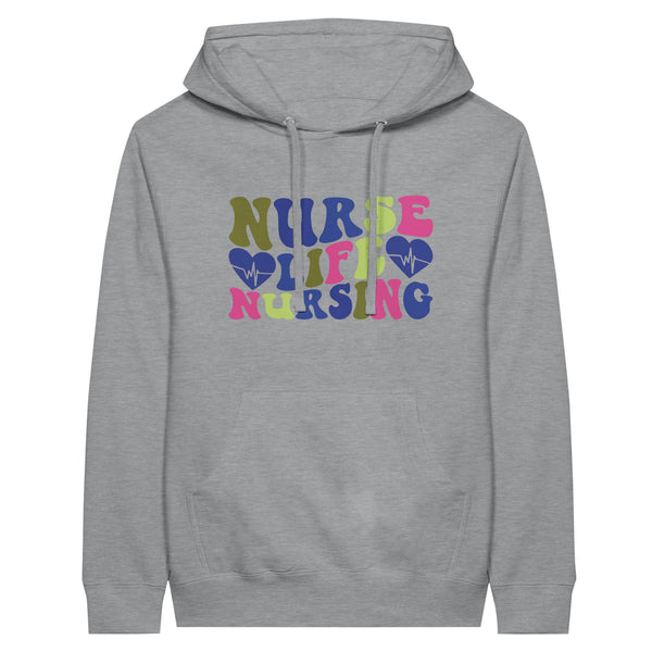 Heartfelt Nursing Life Premium Unisex Pullover Hoodie - Sports Grey - Print Material