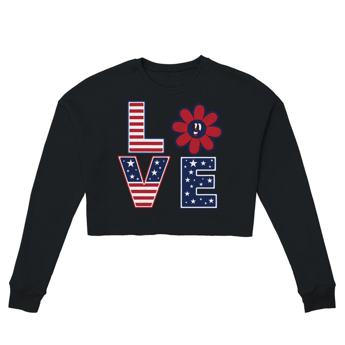 American Love - Stars and Stripes - Black - Crop Tops