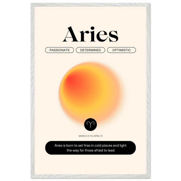 Zodiac Wall Art Framed Poster for Astrology Lovers - - Wooden Framed Posters