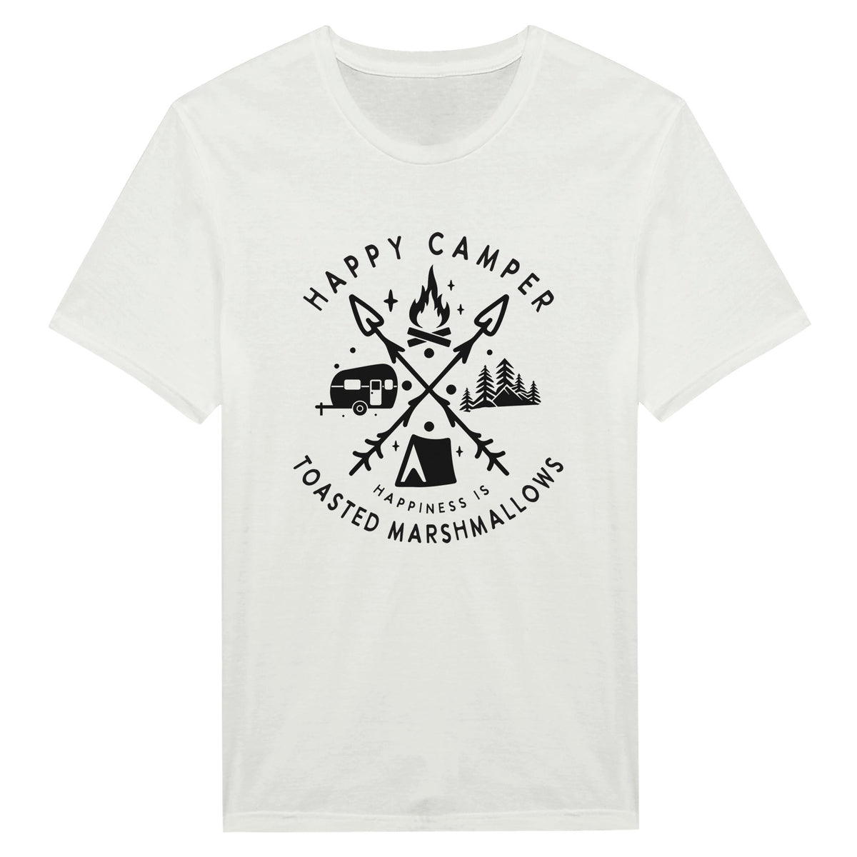 HAPPY CAMPER - Embrace the Joy of Outdoor Memories - White - T-Shirts