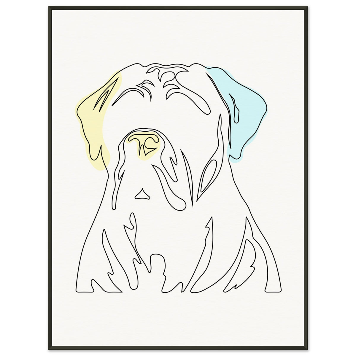 Canine Contour - Minimalist Dog Art - 60x80 cm 24x32″ - Metal Framed Posters