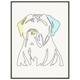 Canine Contour - Minimalist Dog Art - 60x80 cm 24x32″ - Metal Framed Posters