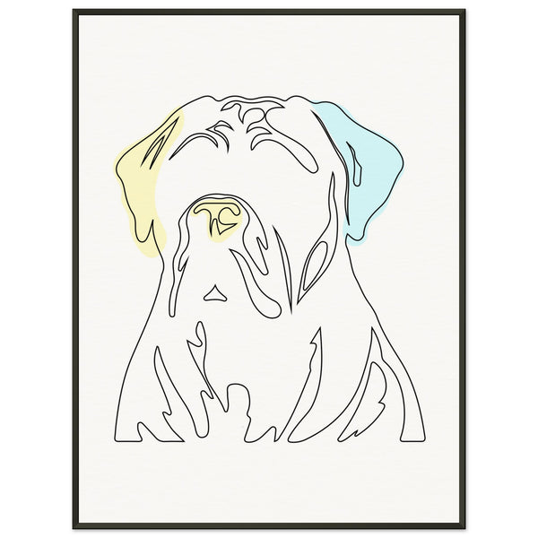 Canine Contour - Minimalist Dog Art - 60x80 cm 24x32″ - Metal Framed Posters