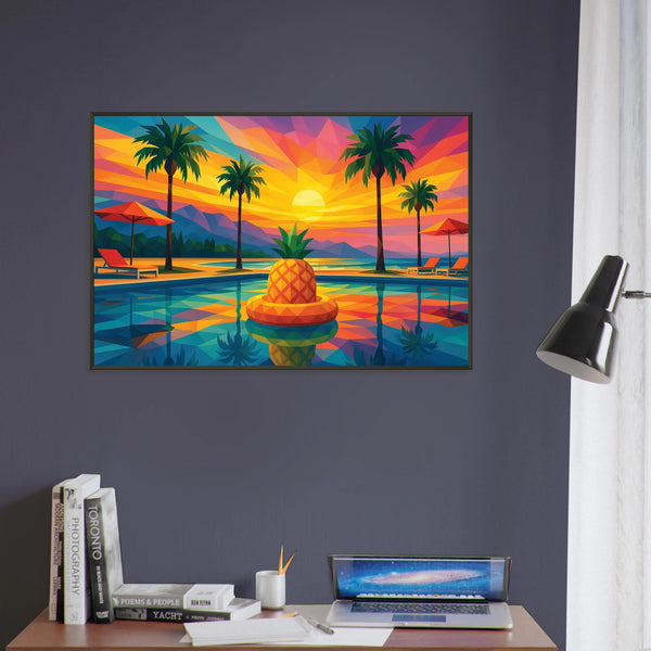 Gift Sunset Vibes – Metal Framed Poster for Home - - Metal Framed Posters