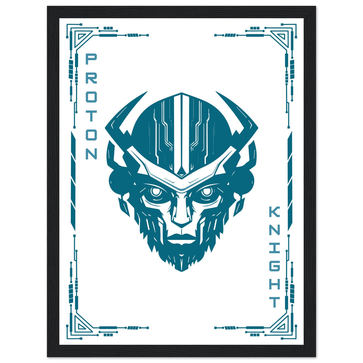 Transform Your Space - "Proton, Neural, Quantum Knights" Poster Set - 30x40 cm 12x16″ Black frame Proton Knight - Wooden Framed Posters