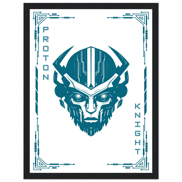 Transform Your Space - "Proton, Neural, Quantum Knights" Poster Set - 30x40 cm 12x16″ Black frame Proton Knight - Wooden Framed Posters