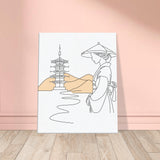 Tranquil Japanese Line Art - Canvas Edition - - Canvas Prints