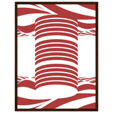 Twist of Elegance - Striking Red & White Art - 45x60 cm 18x24″ Dark wood frame - Framed Posters