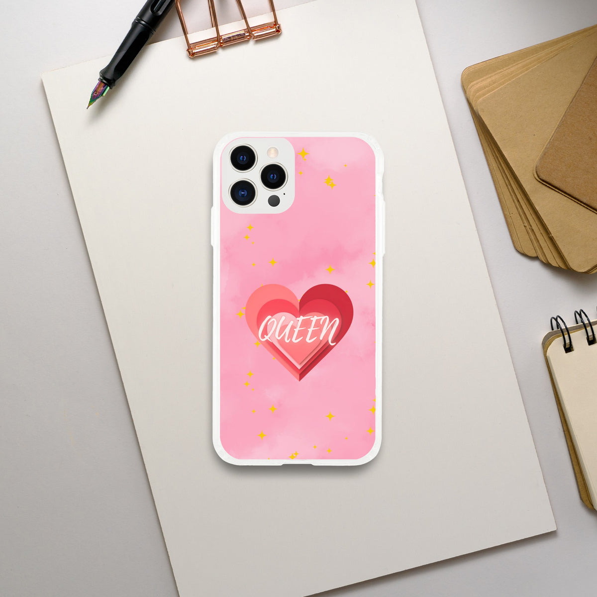 Royal Love Duo - King & Queen Heart iPhone Case - iPhone 12 Pro For Queen - Tech Accessories