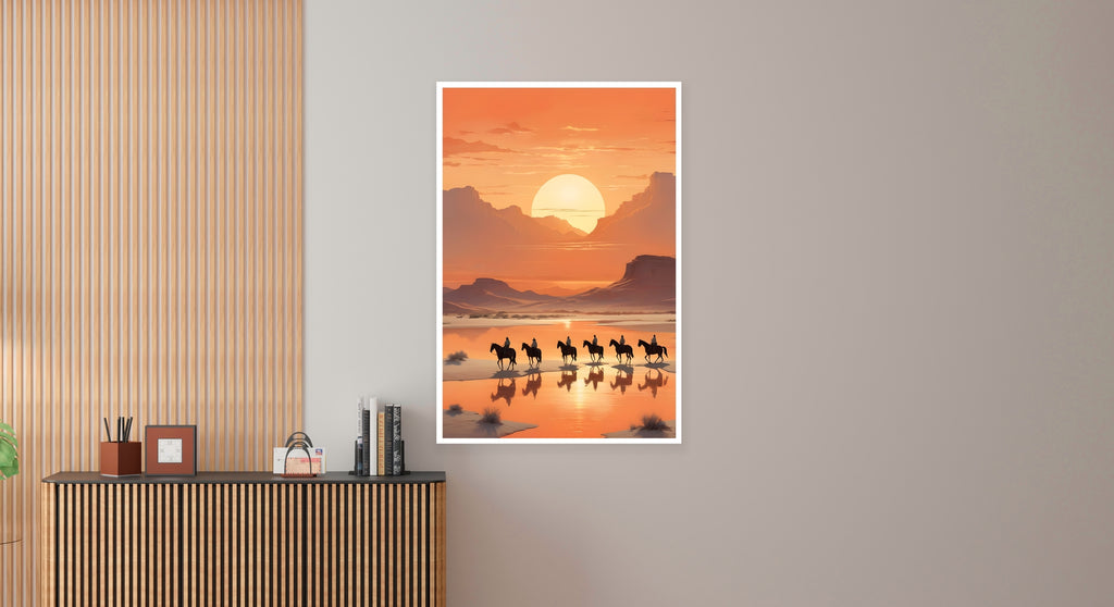 Golden Horizon - Riders of the Desert - 24x36 - Framed Posters